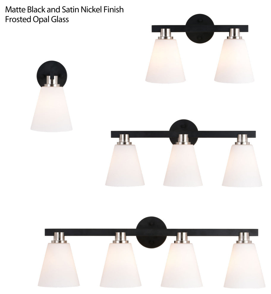 Vaxcel Lighting W0405 Vermont 2 Light 16"W Vanity Light - Matte Black / Satin