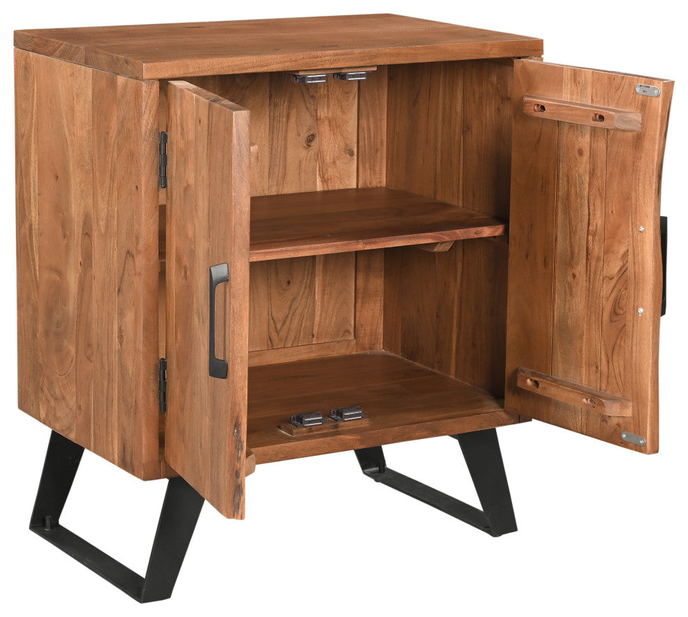 Lydia 2-door Live Edge Solid Wood Nightstand