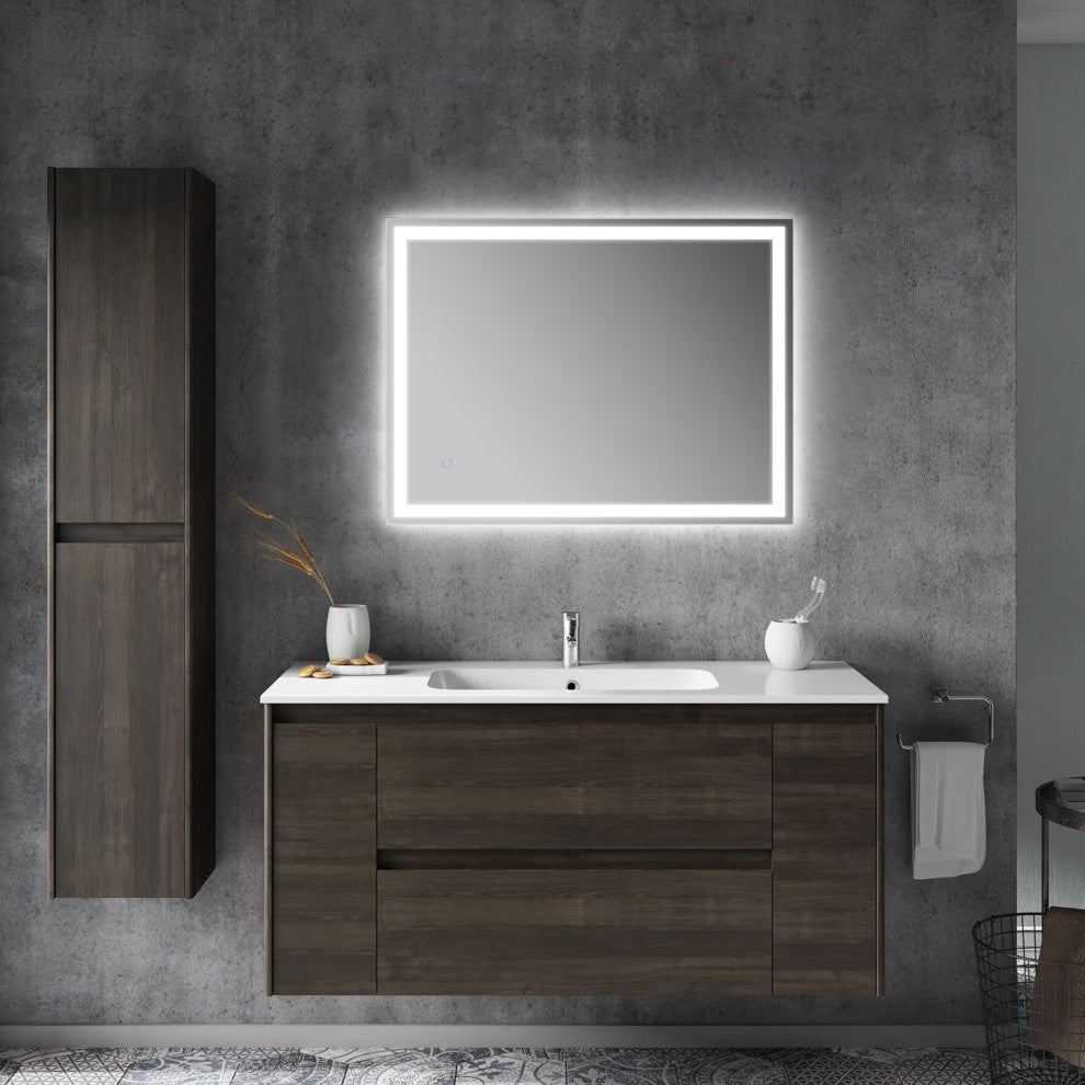 Pax Anti-Fog Front/Back-lit Bathroom Vanity Mirror, Touch Control, Height: 32"