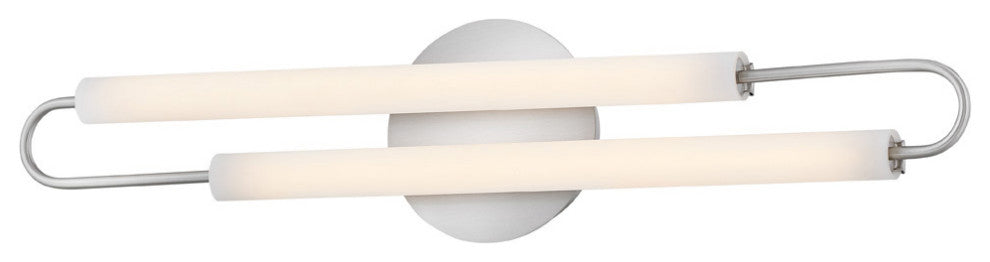 Hinkley EOS Lg 25" LED Bath Vanity Light Fixture, Brushed Nickel + Etched Glass