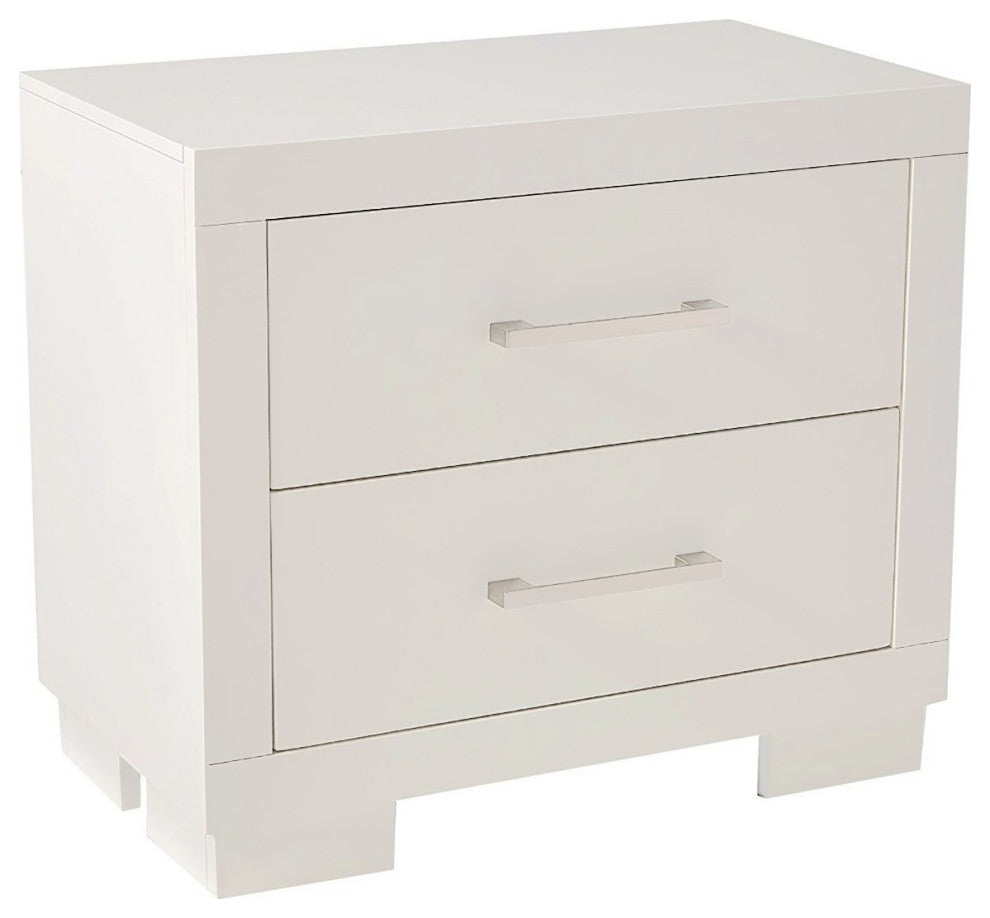 WoodNightstand with 2 Drawers, White