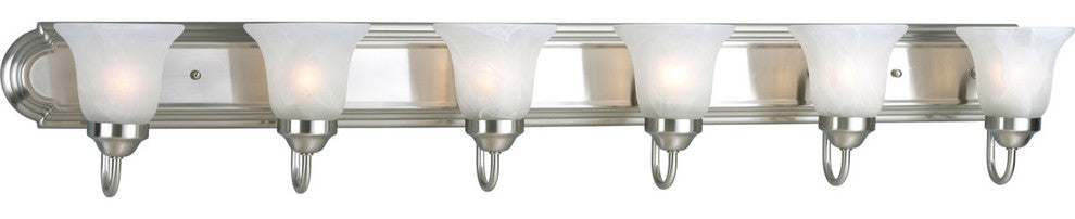 Progress Lighting 6-100W Medium Bath Bar, Brushed Nickel