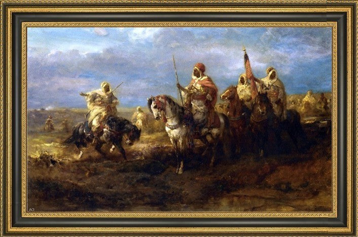 Adolf Schreyer the Messenger Framed Premium Canvas Print, 16"x24"