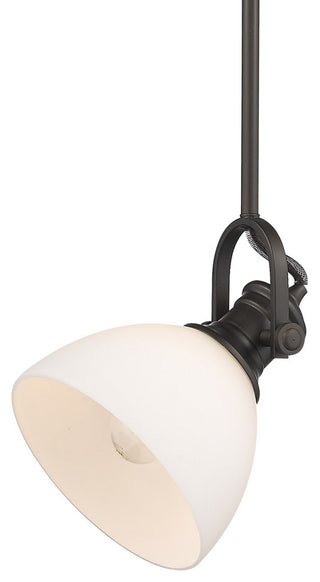 Golden Lighting 3118-M1L Hines 7"W Mini Pendant - Rubbed Bronze / Seeded