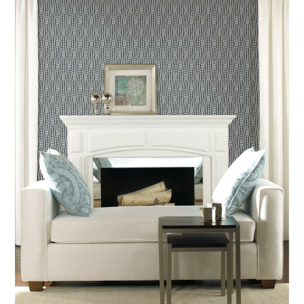 Grey & White Strands Peel & Stick Wallpaper