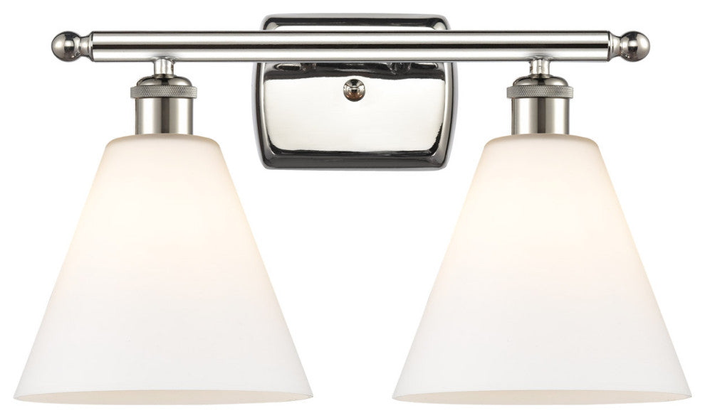 Innovations 516-2W-PN-GBC-81 2 Light Bath Vanity Light, Polished Nickel