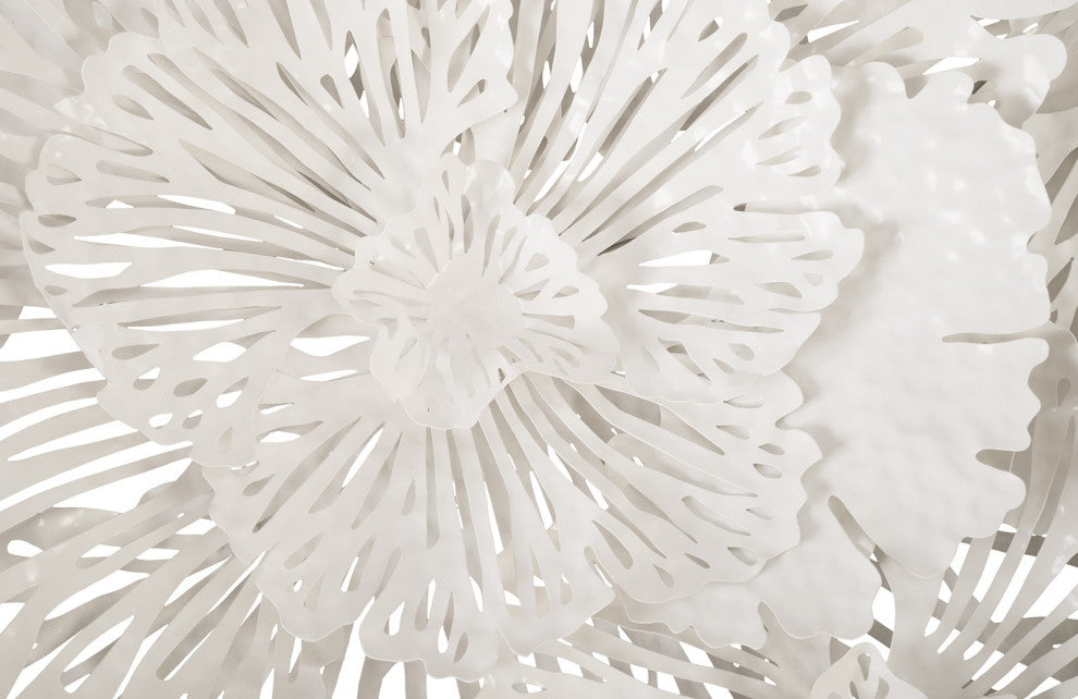 Flower Wall Art, White, Large