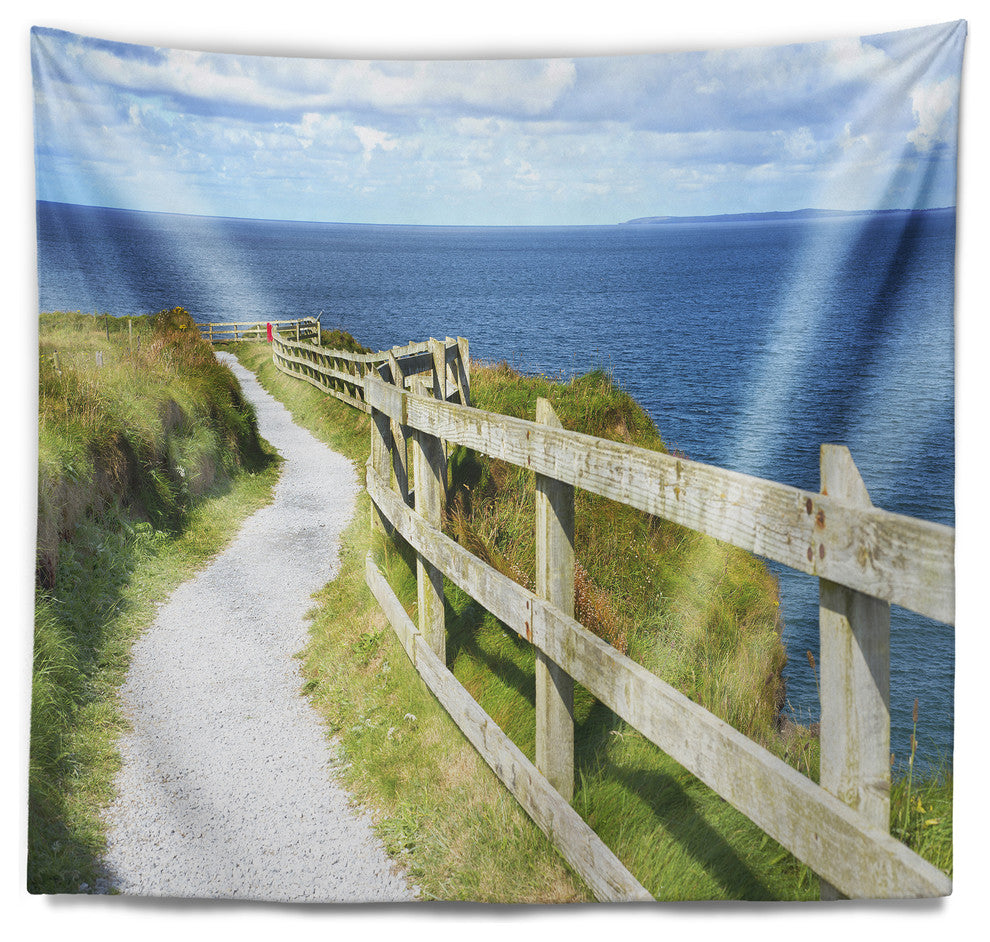 Cliff Walk on Wild Atlantic Way Landscape Wall Tapestry, 60"x50"
