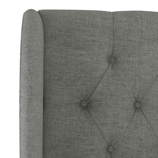 Bradwell Queen Tufted Curved Wingback Bed, Zuma Charcoal