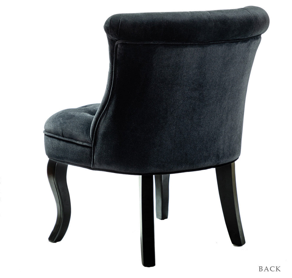 Upholstered Accent Chair With Tufted Back, Set of 2, Black