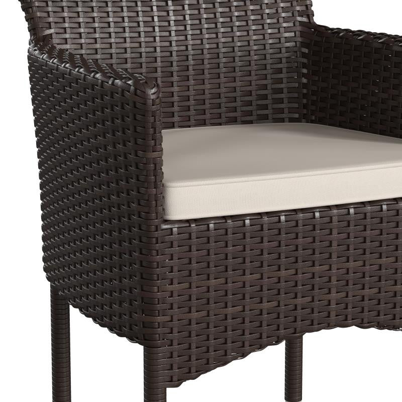 Maxim Modern Wicker Patio Armchairs Fade & Weather-Resistant Frames and Cushions