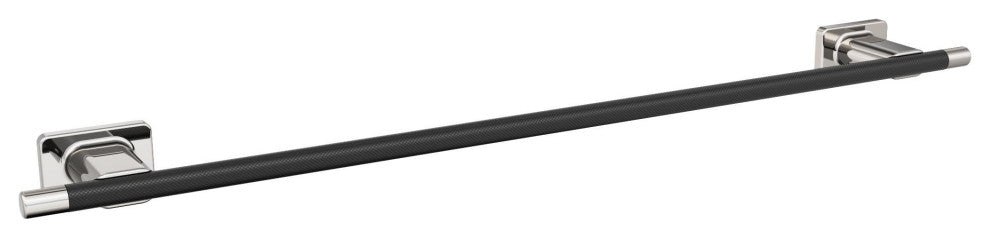 Amerock Esquire Contemporary Towel Bar, Polished Nickel/Black Bronze, 24" Center