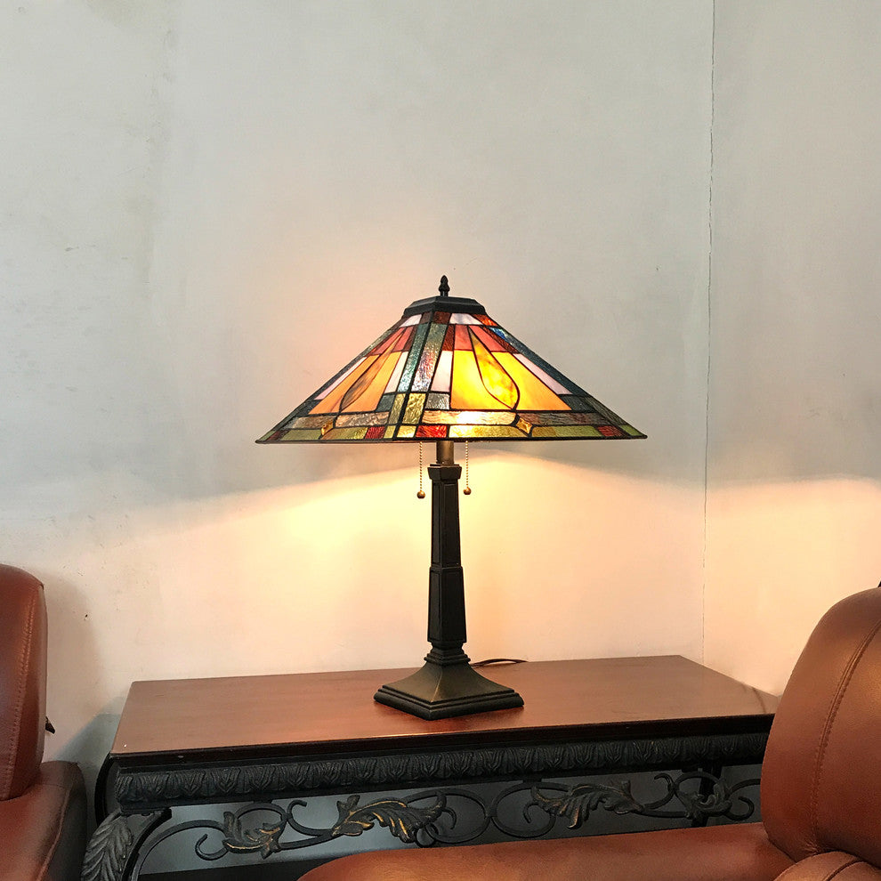 Fleming 2-Light Mission Table Lamp 16"