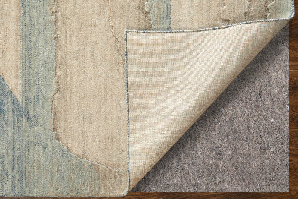 Jaxson 39PXF Modern/Industrial/Bohemian & Eclectic Area Rug, Blue/Ivory, 2'x3'