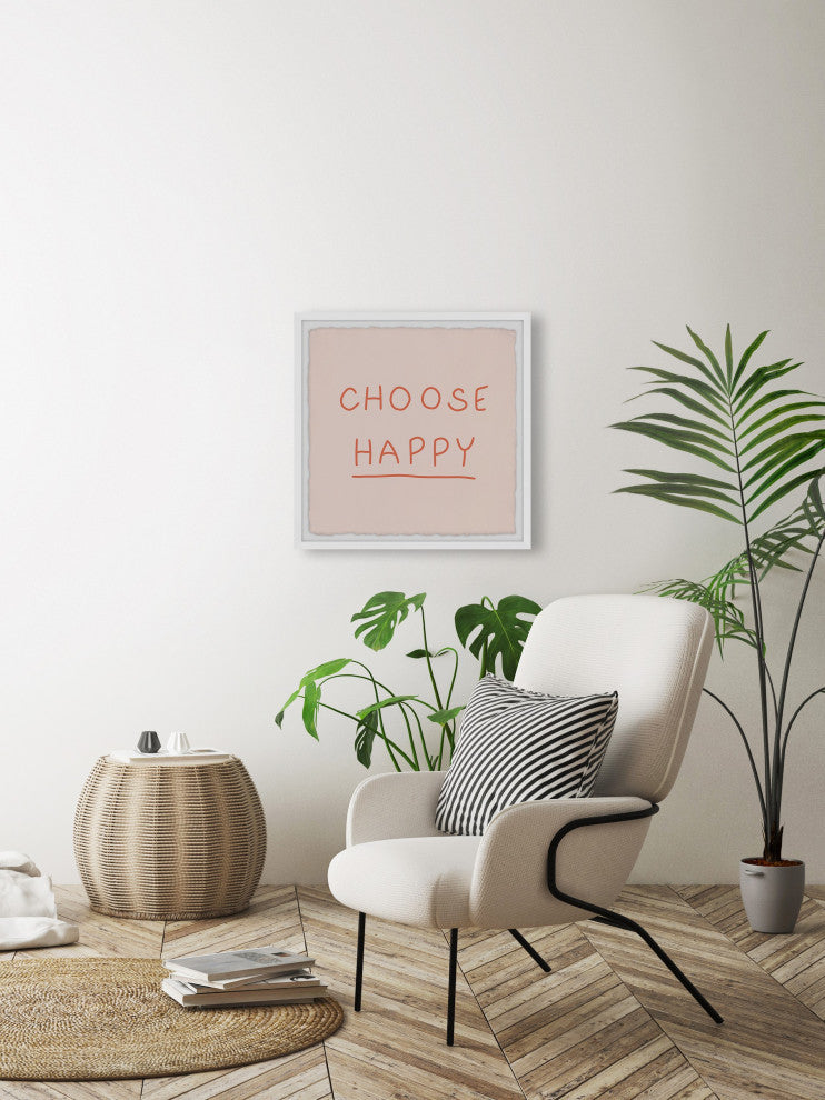 "Choose Happiness" Framed Painting Print, 24x24