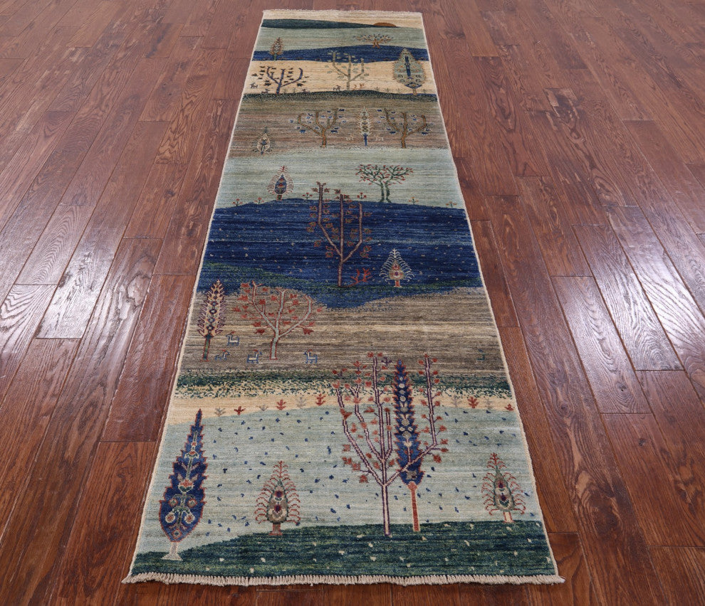 Persian Gabbeh Tribal Handmade Runner Rug 2' 8" X 9' 9" - Q12626