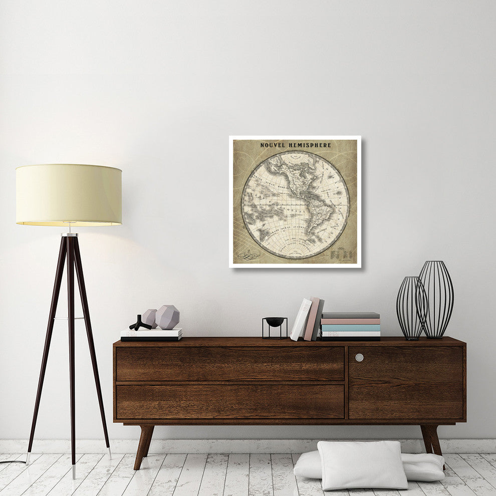 "French World Map III" Digital Paper Print by Sue Schlabach, 32"x32"