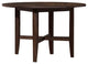 Aged Look Round Table In Rubberwood Brown