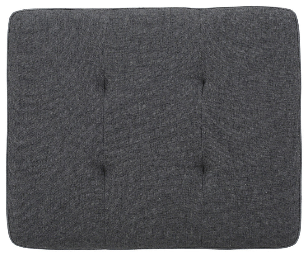 GDF Studio Carolina Tufted Cover Fabric Storage Ottoman, Dark Gray