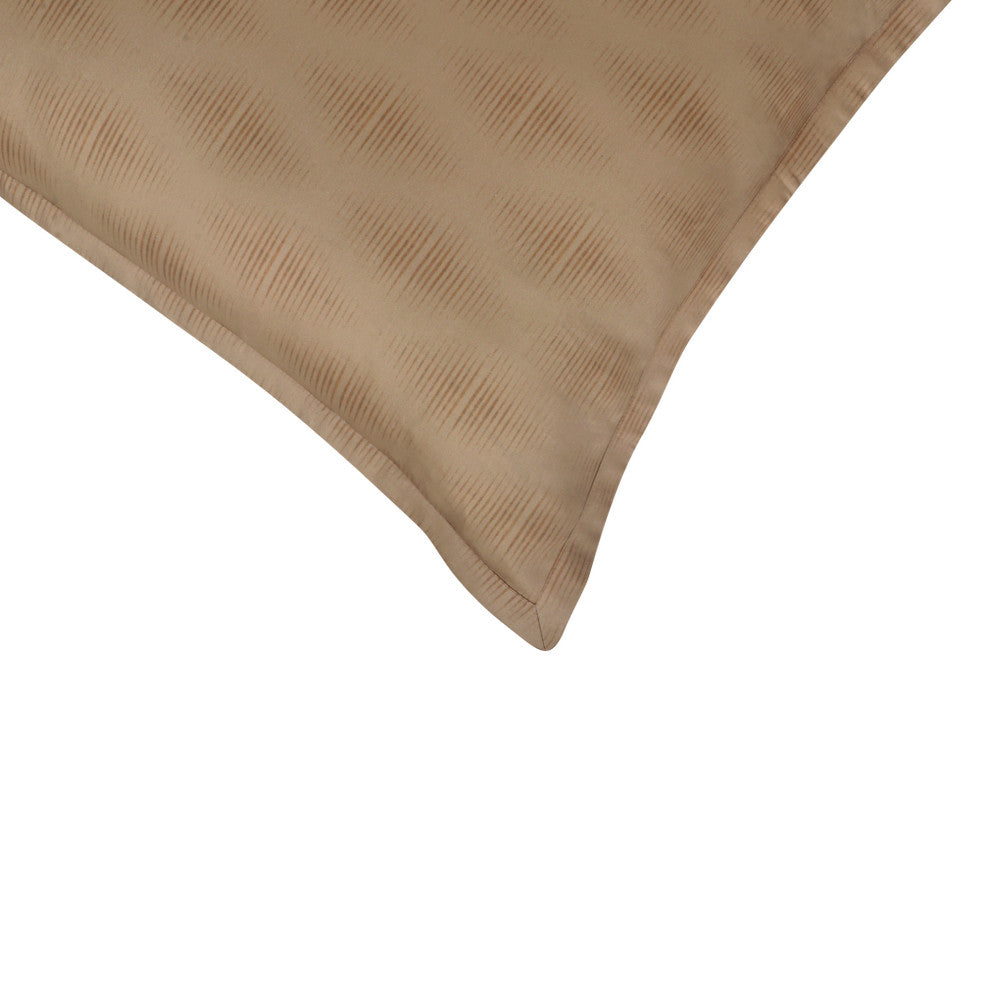 Delara 100% Organic Cotton 2 Inch Flange Euro Sham Set of 2, 26"X26", Brown