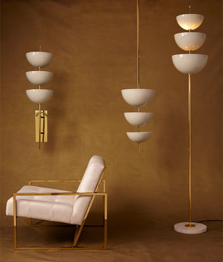 Lisbon Torchiere, Ivory/Brass