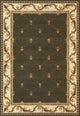 HomeRoots 8'x11' Green Machine Woven Hand Carved Fleur De Lis Indoor Area Rug