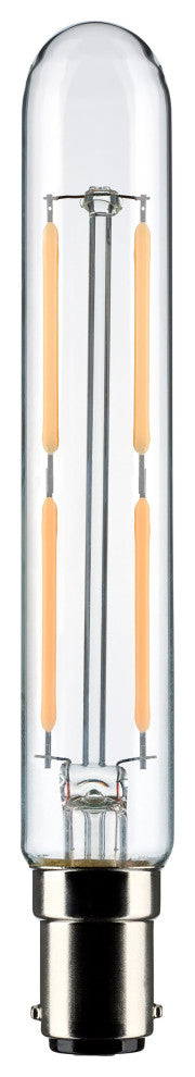 4W T6.5 LED, Clear, Bayonet Double Contact Base, 3000K, 400 Lumens, 120V