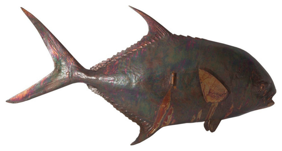 Permit Fish Wall Sculpture, Copper Patina