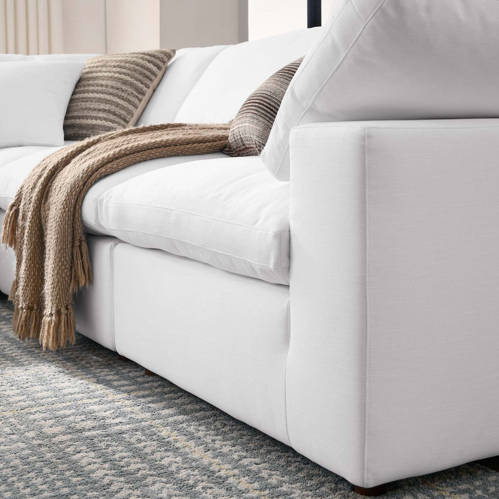 Modular Sectional Deep Sofa Set, White, Fabric, Modern, Lounge Cafe Ho