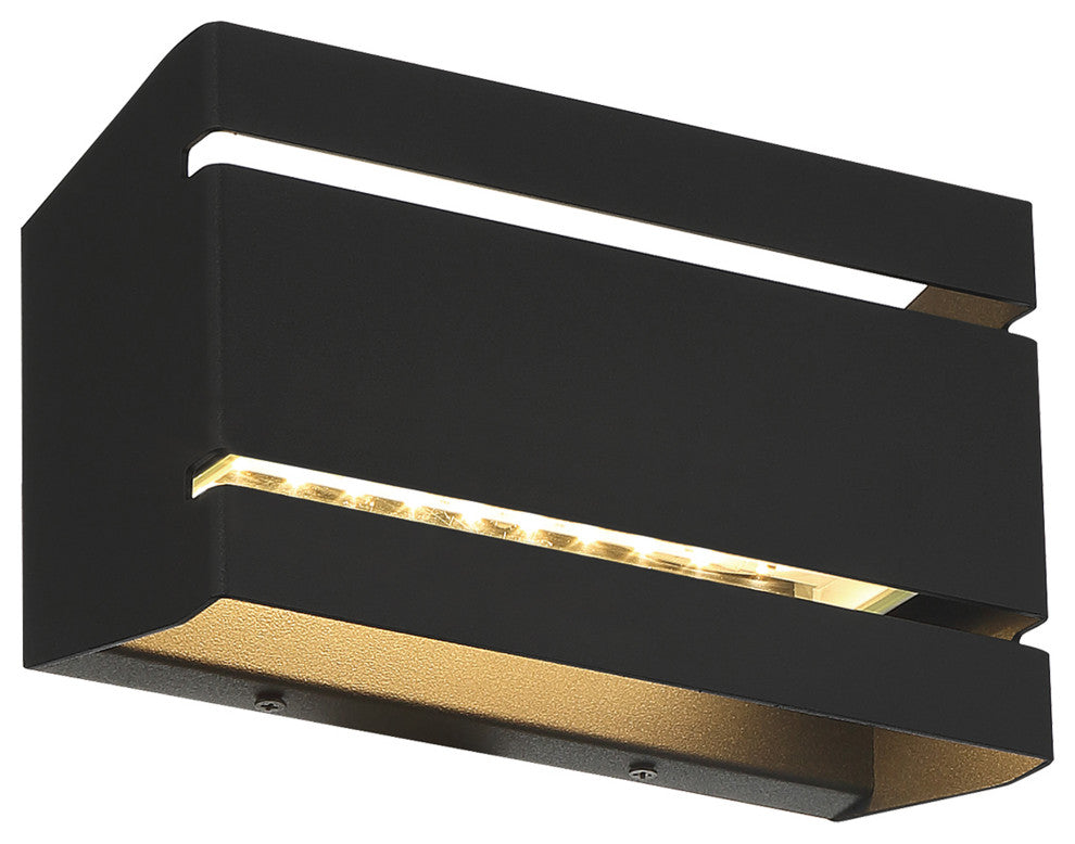 La Vida Bi-Directional Wide Outdoor LED Wall Mount, Black