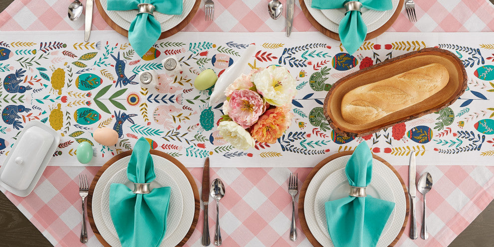 Easter Garden Embellished Table Runner 14X108