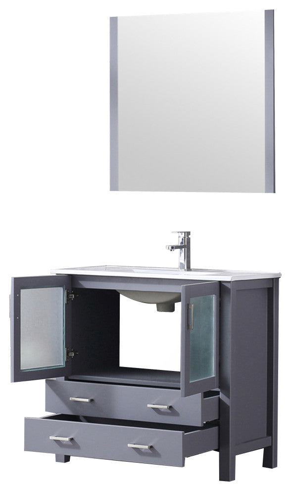 Volez Transitional Dark Grey 36" Single Vanity Set