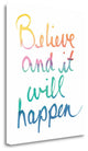 "Colorburst I Believe White" By Mike Schick, Giclee Print on Gallery Wrap Canvas