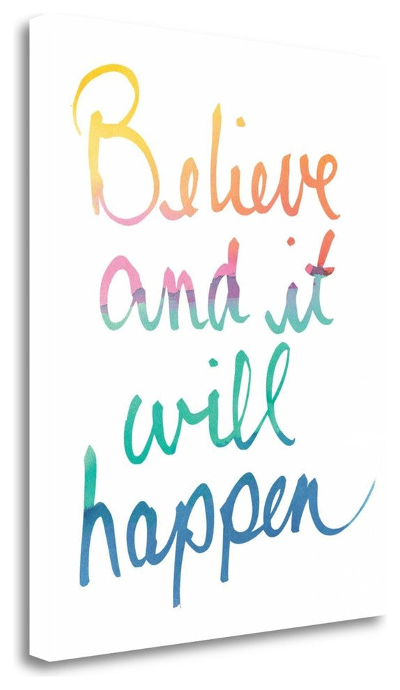 "Colorburst I Believe White" By Mike Schick, Giclee Print on Gallery Wrap Canvas