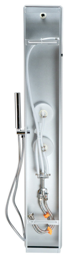 ALFI brand ABSP65B Black Aluminum Shower Panel w/ 2 Body Sprays Rain Shower Hea