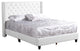 Mina Upholstered Faux Leather Bed, White, King