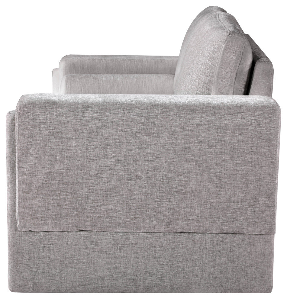 Madeline Chenille Fabric Upholstered Chair, Grey, Loveseat