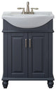 Lancaster 24" Single Bathroom Vanity, Gray, Porcelain Top, Centerset