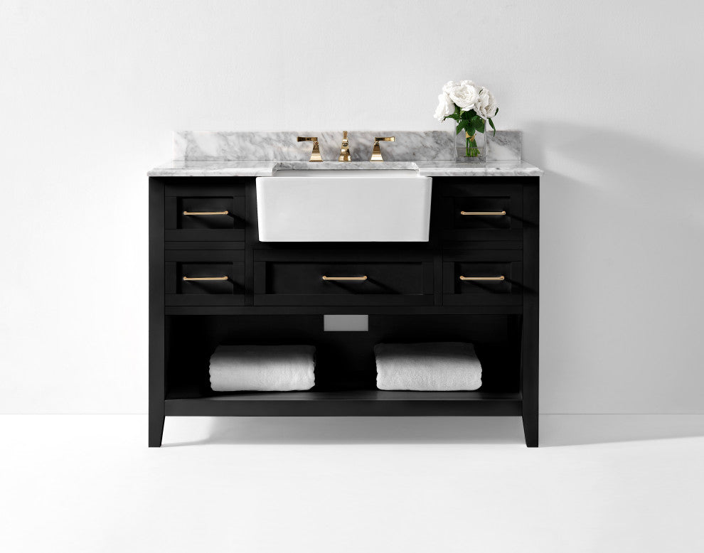 Hayley Bathroom Vanity Set, Black Onyx, 48"