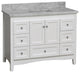Abbey 48" Bathroom Vanity, White, Carrara Marble