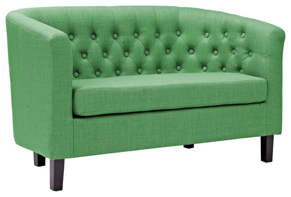 Prospect 2 Piece Upholstered Fabric Loveseat and Armchair Set, Green