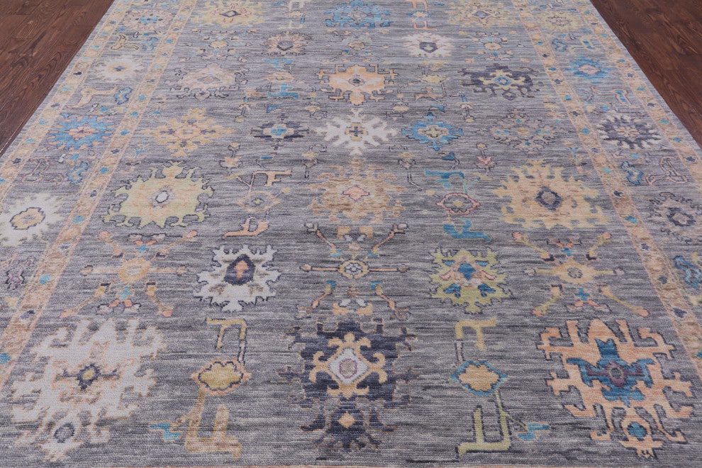 9' 2" X 12' 1" Handmade Turkish Oushak Wool Rug - Q13444