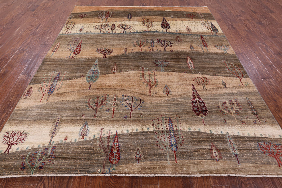 Persian Gabbeh Tribal Hand-Knotted Wool Rug 8' 3" X 9' 8" Q10586