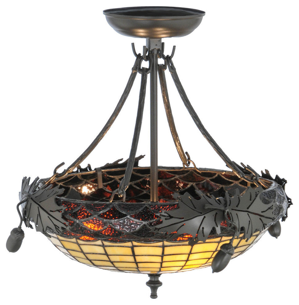 16W Greenbriar Oak Semi-Flushmount