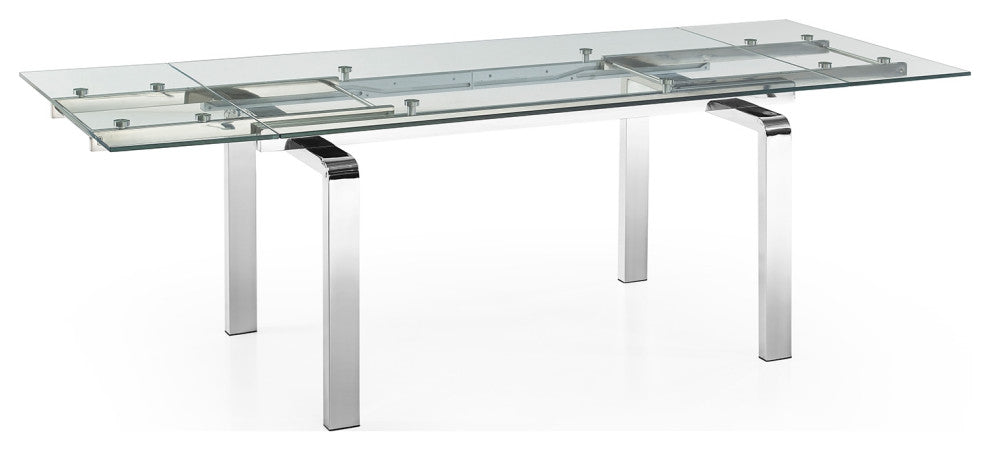 Casabianca Home Cloud Stainless Steel Extendable Dining Table
