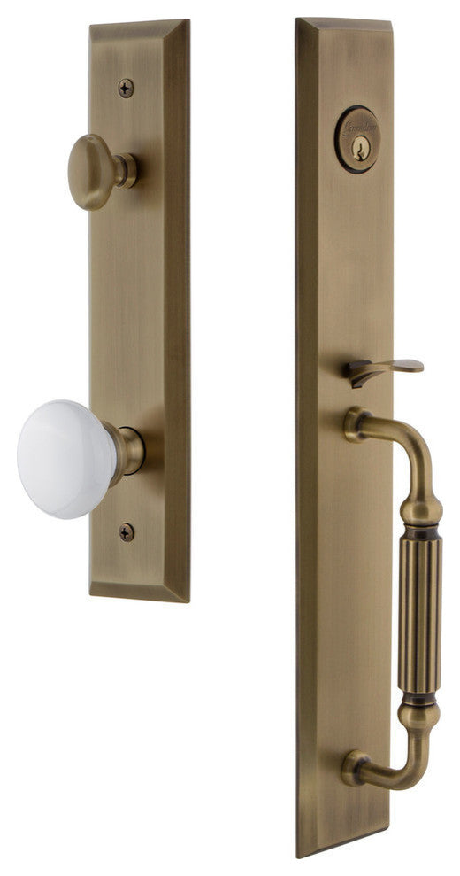 Fifth Avenue 1-Piece Dummy Handleset, F Grip and Hyde Park Knob, 849561