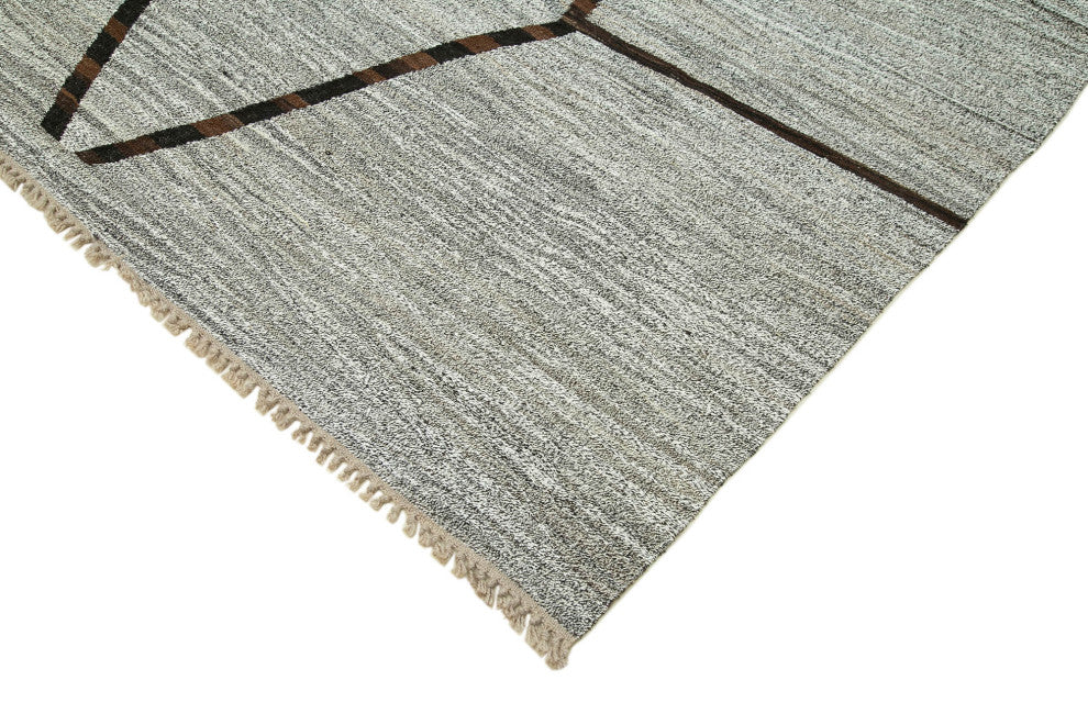 Rug N Carpet - Handmade Turkish 9' 10'' x 14' 8'' Modern Design Wool Kilim Rug