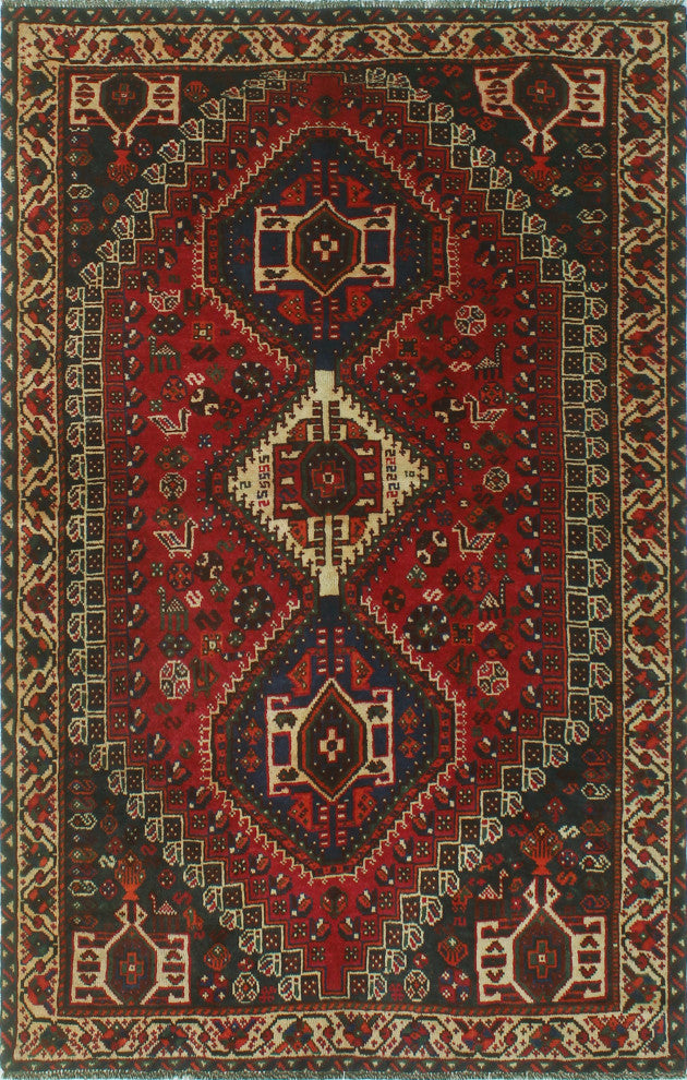 Vintage Distressed Nan Red Rug