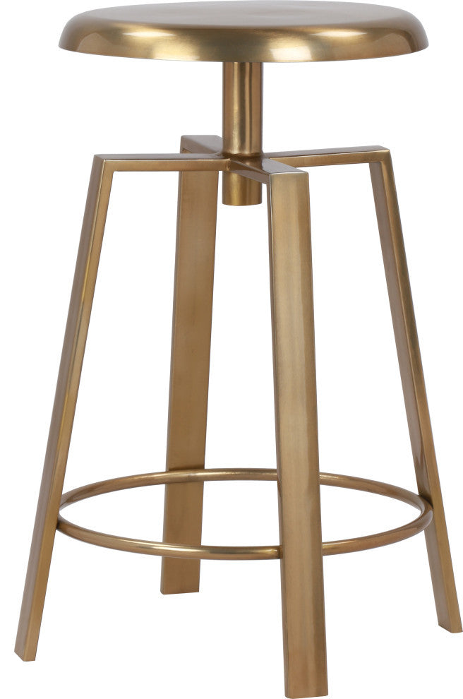 Lang Iron Adjustable Bar/Counter Stool, Gold