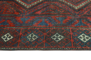 Vintage Distressed Jaskon Red/Charcoal Rug, 3'8 x 7'1